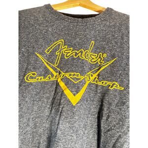 Fender Custom Shop Crewneck Sweatshirt Gray Graphic Guitar Size L